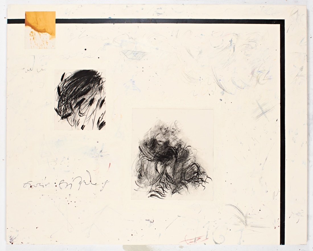 RNSNC RNSNC from the Labyrinth Series 2017, Paint Charcoal Acrylic Binder Graphite Paper Collage Bees Wax on Canvas, 165x200 cm
