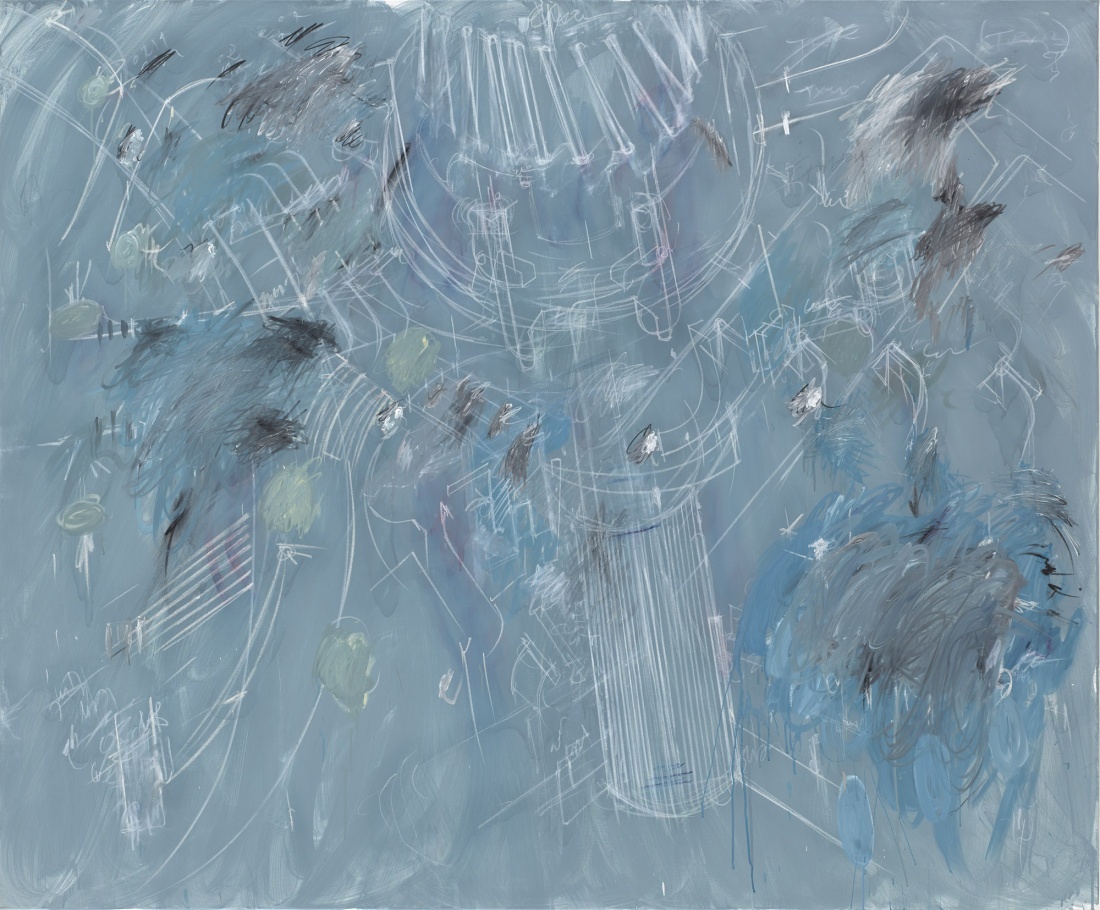 FLKR LPS FLKR from the Series LAPSUS 2014/15, Paint Chalk Charcoal Pastels Graphite Acrylic Binder on Canvas, 165x200 cm
